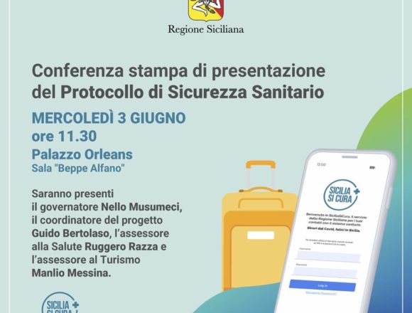 Oggi conferenza stampa di presentazione del Protocollo di Sicurezza Sanitario. Saranno presenti il governatore Musumeci e Guido Bertolaso