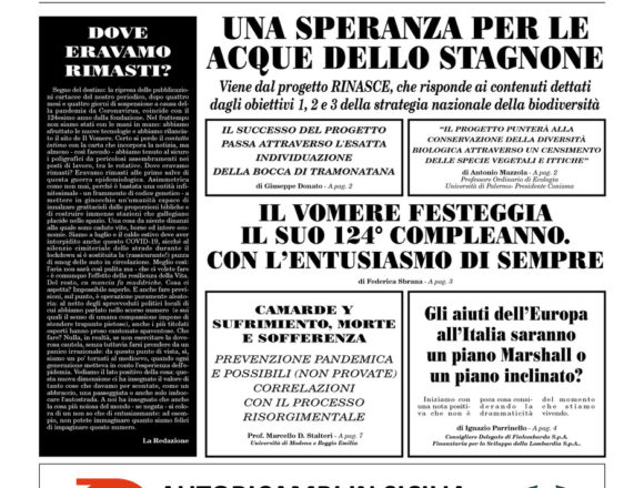 Felicemente Il Vomere è in edicola. Ecco il primo numero dopo il lockdown