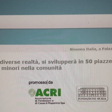 La grande manifestazione”RisuonaItalia” a Palazzo Branciforte a Palermo. Il concerto è frutto della collaborazione tra le orchestre, i cori, la Fondazione Sicilia e i bambini