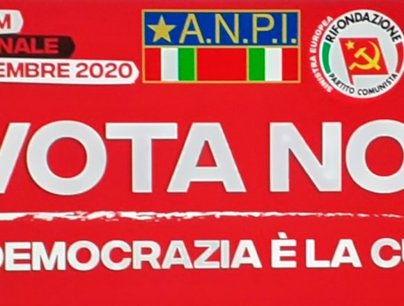 Referendum costituzionale, Arci Scirocco, ANPI e Rifondazione Comunista votano NO. “Si potrebbero ottenere risparmi più consistenti tagliando gli stipendi dei parlamentari e dei deputati regionali. La democrazia ha bisogno di cura”