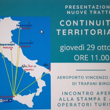 Giovedì sarannno presentate le nuove  tratte in continuità territoriali da Trapani