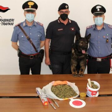 Marsala. I Carabinieri e il cane Lego trovano 500 gr di marijuana: arrestato un 30enne