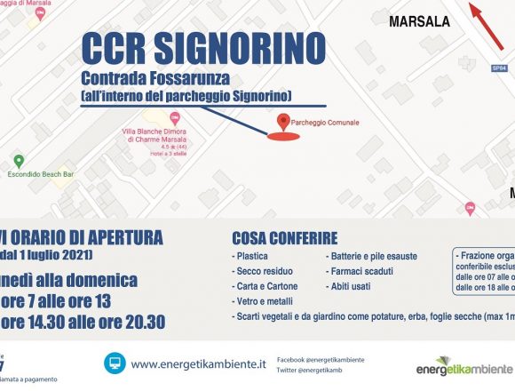 Isola ecologica “Signorino”. Da domani, 1° luglio, nuovi orari di conferimento dei rifiuti