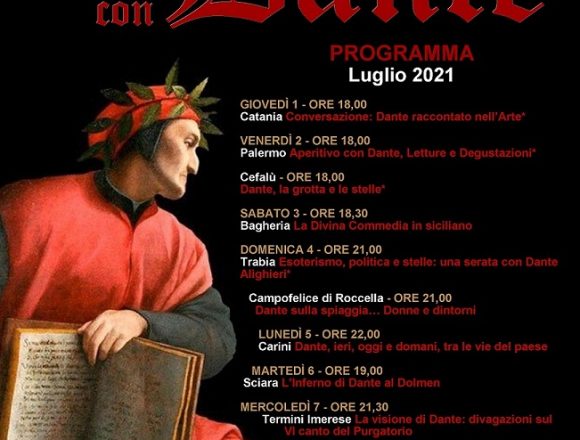 Dieci giorni con Dante: iniziativa di BCsicilia per celebrare i 700 anni della morte del grande poeta.Da Catania a Palermo, da Palazzolo Acreide a Mussomeli, dal 1 al 10 luglio 2021 tanti appuntamenti