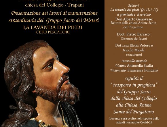 Si presenta il restauro del gruppo La Lavanda dei piedi dei “Misteri” di Trapani