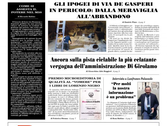 Ecco la prima pagina del Vomere