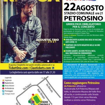 “Petrosino Estate 2021”, domenica 22 agosto Francesco Renga in concerto