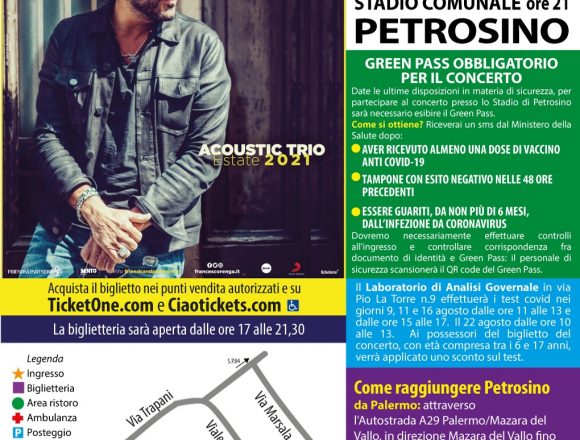 “Petrosino Estate 2021”, domenica 22 agosto Francesco Renga in concerto