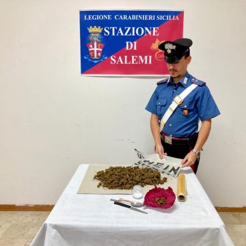 Salemi. I Carabinieri arrestano un 35enne: era in possesso di quasi mezzo chilo di marijuana