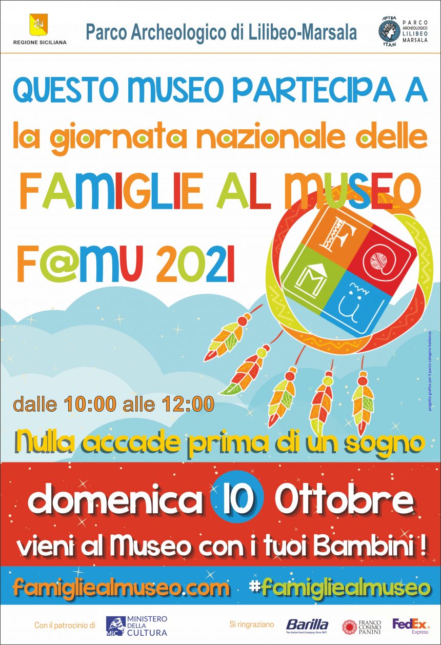 Oggi domenica 10 ottobre il Parco Archeologico Lilibeo-Marsala partecipa con due aventi alla Giornata delle “Famiglie al Museo” e a quella della “Cultura Ebraica”