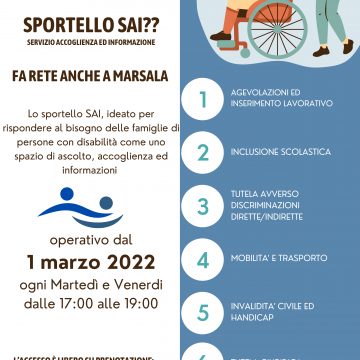 Anche a Marsala apre lo sportello SAI