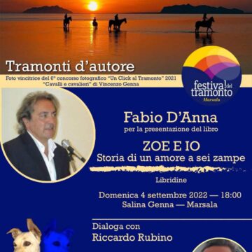 Oggi 4 settembre presentazione del libro di Fabio D’Anna: “Zoe e io” Storia di un amore a sei zampe. Appuntamento alle Saline Genna ore 18. Con l’autore dialoga Riccardo Rubino