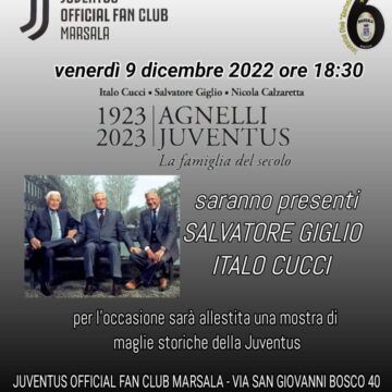 Lo Juventus Official Fan Club Marsala ospiterà domani 9 dicembre alle ore 18,30 Italo Gucci e Salvatore Giglio