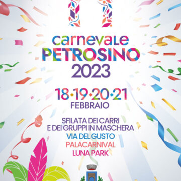 Petrosino: torna la magia del Carnevale. Dal 18 al 21 febbraio, sfilata dei carri allegorici e dei gruppi in maschera, con la “Via del Gusto”, il Palacarnival con tante sorprese per i più grandi e per i più piccoli e il luna park