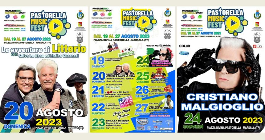 Marsala, dal 20 al 27 agosto Pastorella Music Fest: 8 giorni di spettacoli, musica, moda, sagre e raduni