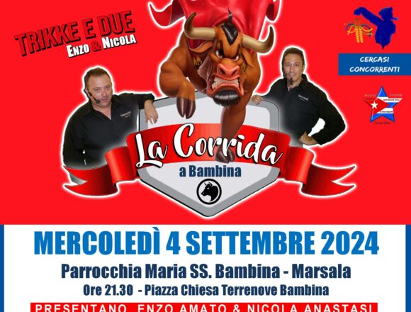 Marsala, ritorna “La Corrida a Bambina” dei Trikke e Due: mercoledì 4 settembre